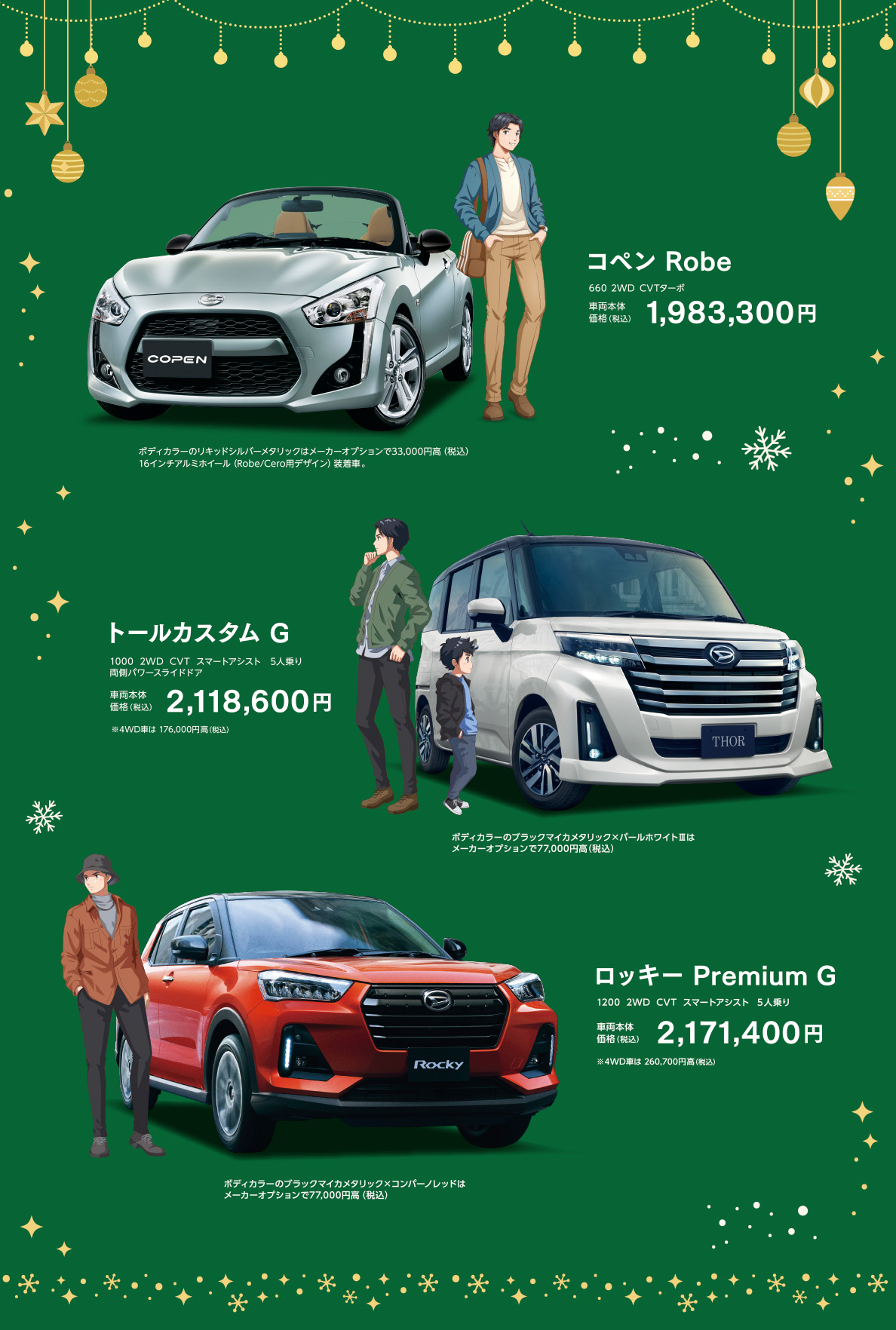 コペン、トール、ロッキー